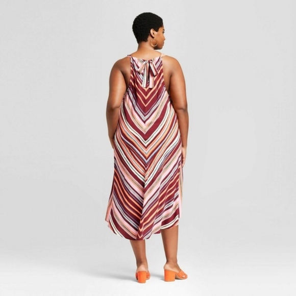 Ava & Viv Striped High-Low Tie Back Sundress New - Picture 3 of 3